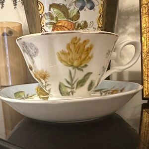Floral Teacup and Saucer Set